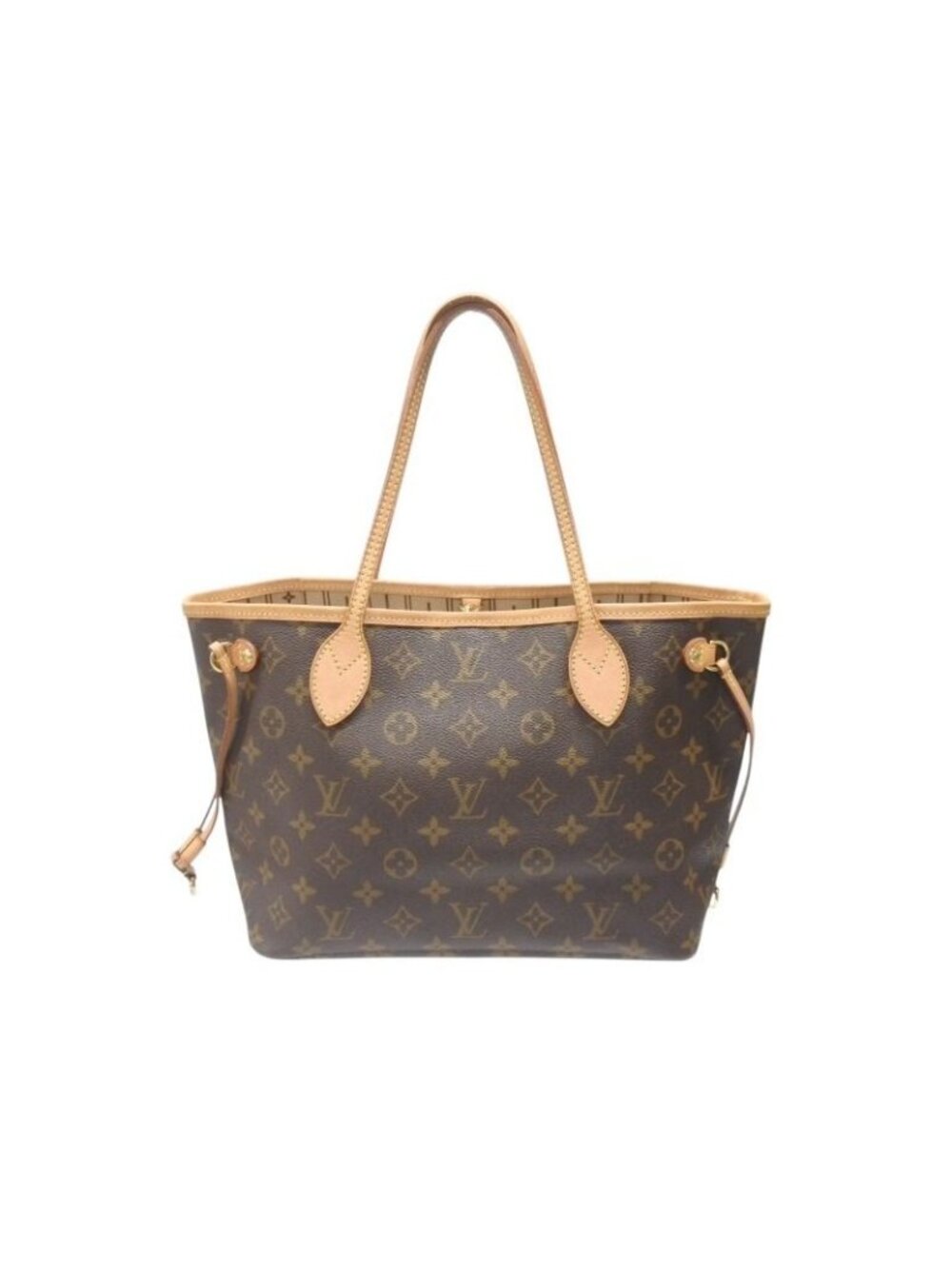 Louis Vuitton Monogram Neverfull PM Tote Bag Brown Vachetta Leather Gold